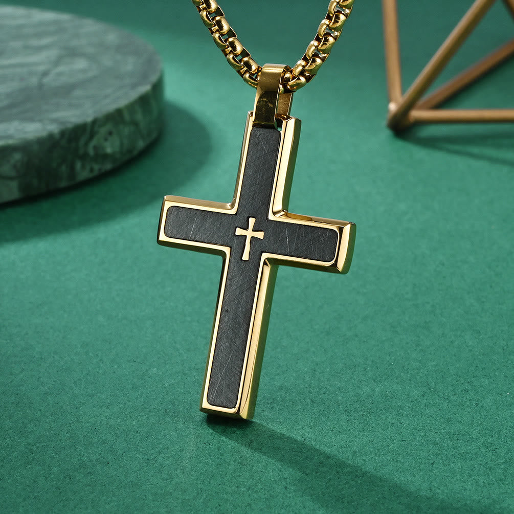 Multi-Style Two-Tone Cross Necklace