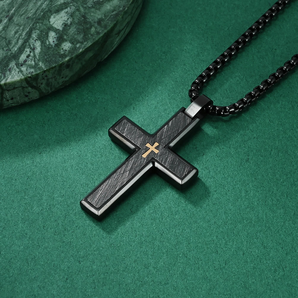 Multi-Style Two-Tone Cross Necklace