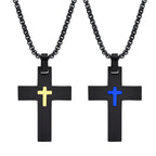Two-Tone Stainless Steel Cross Necklace