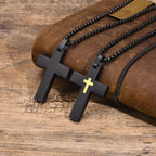 Two-Tone Stainless Steel Cross Necklace