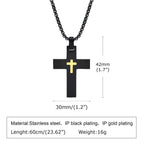 Two-Tone Stainless Steel Cross Necklace
