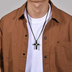 Two-Tone Stainless Steel Cross Necklace