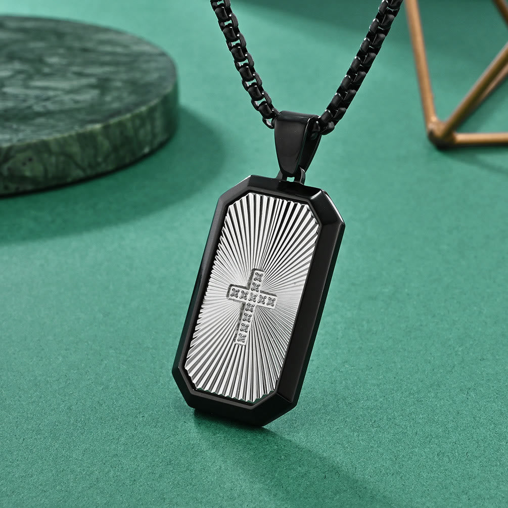 Stylish Two-Tone Cross Necklace