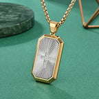 Stylish Two-Tone Cross Necklace