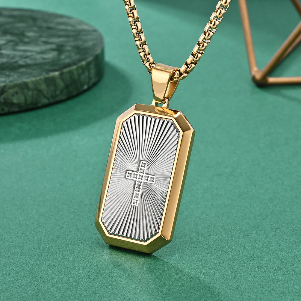 Stylish Two-Tone Cross Necklace
