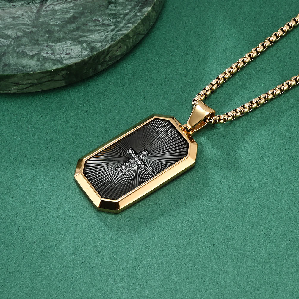 Stylish Two-Tone Cross Necklace