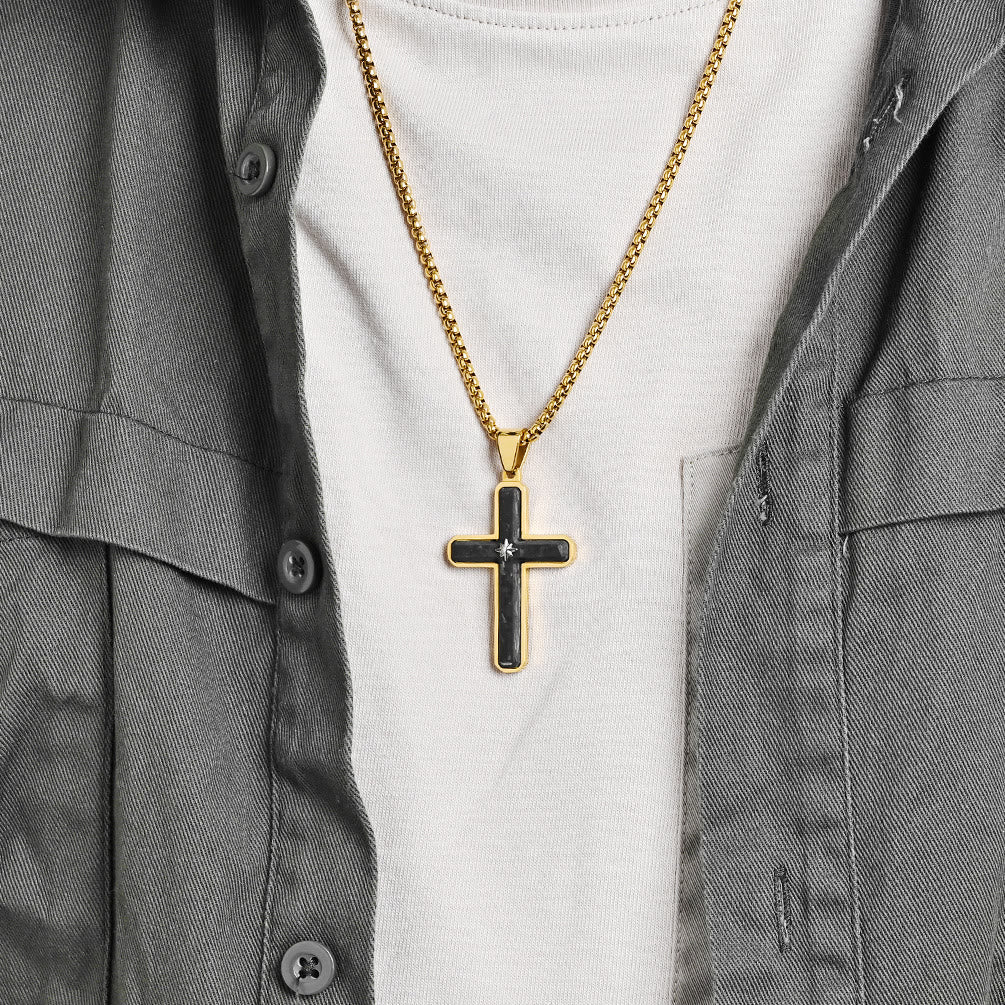 Two-Tone Cross Necklace