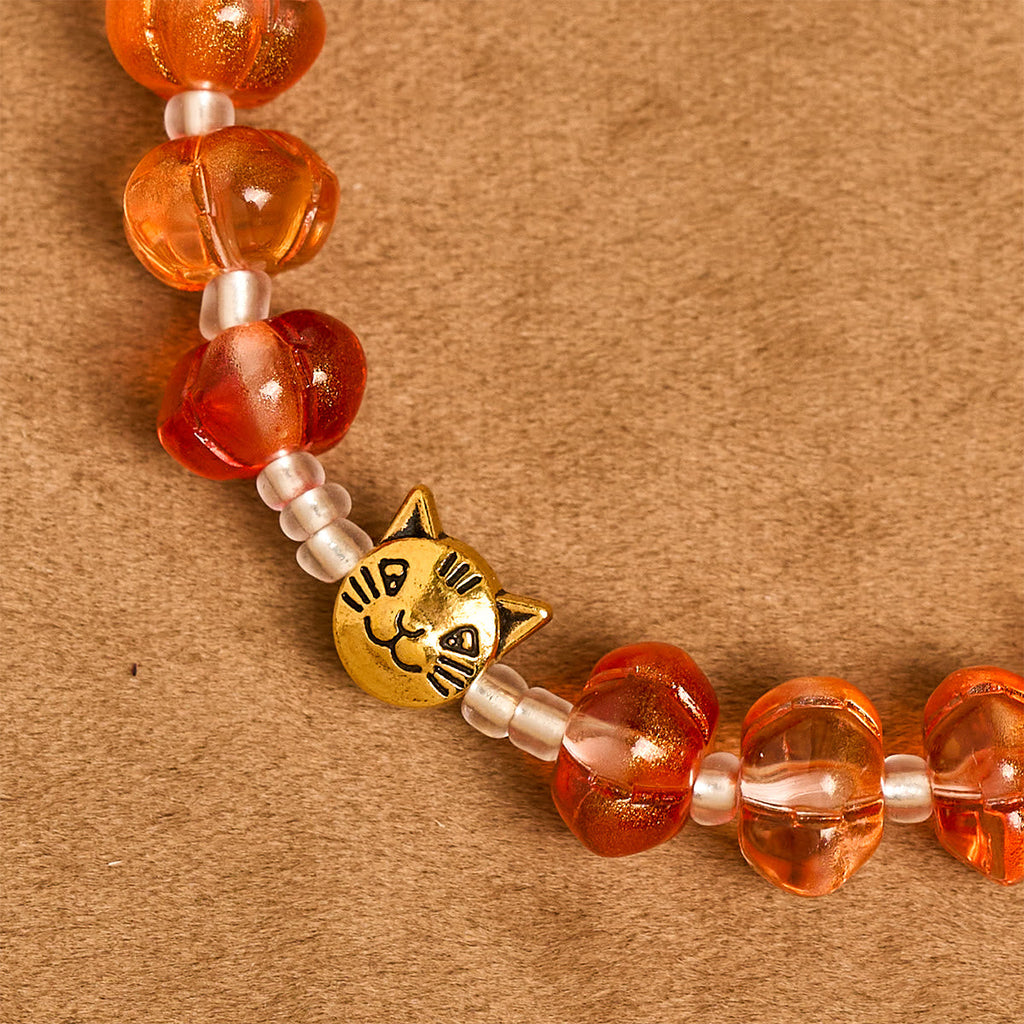 Sacred Pumpkin Beads Autumn Prayer Bracelet