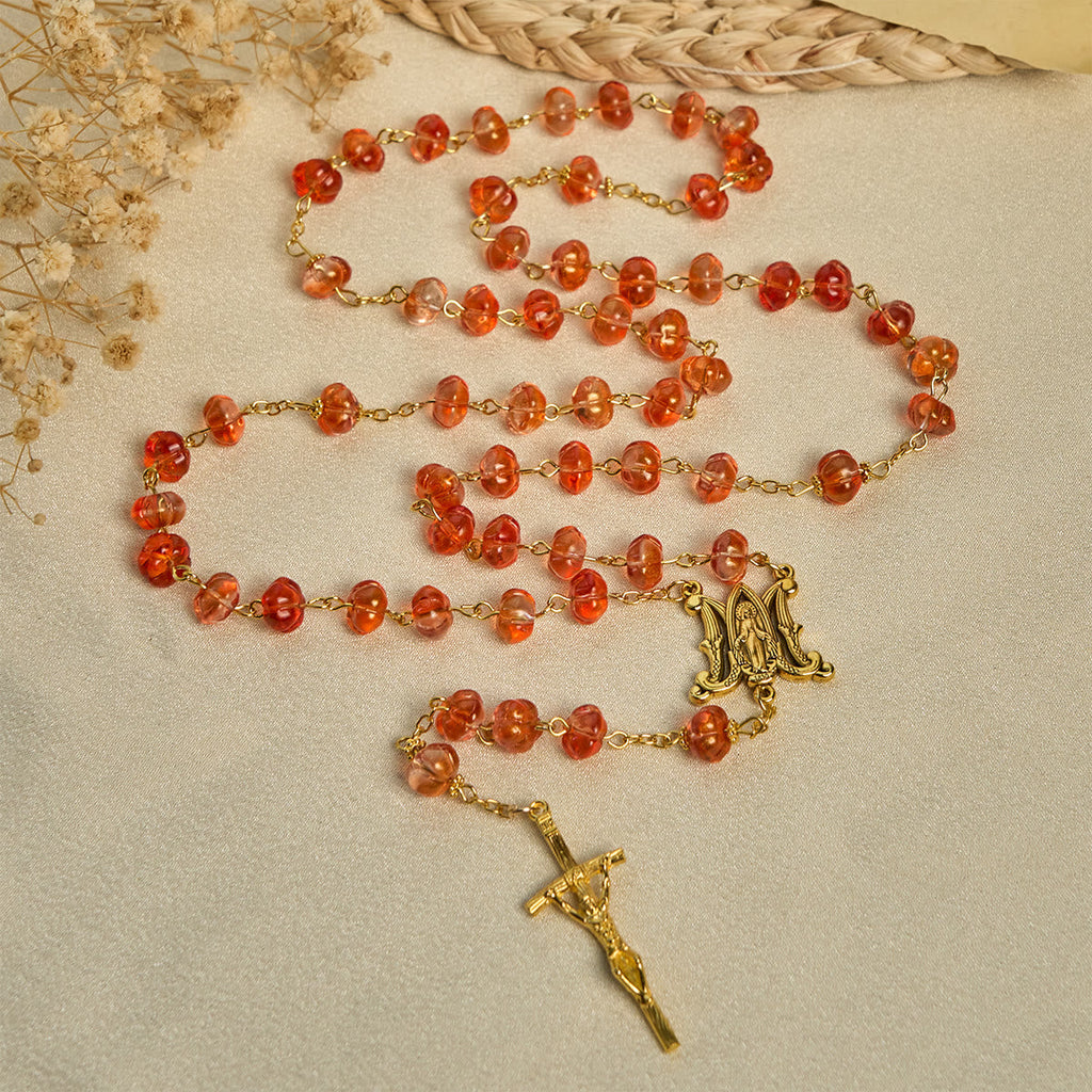Pumpkin-Shaped Beads Rosary, Bracelet