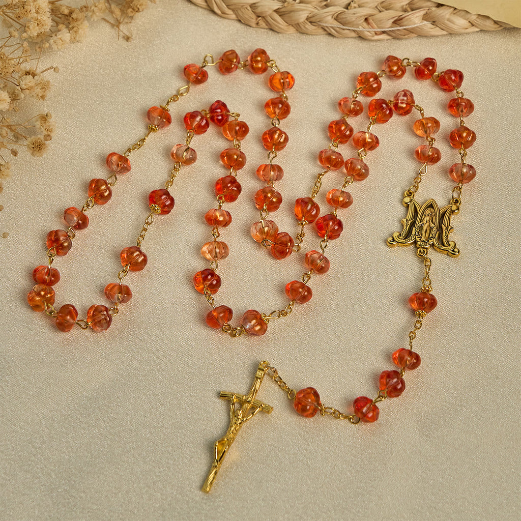 Pumpkin-Shaped Beads Rosary, Bracelet