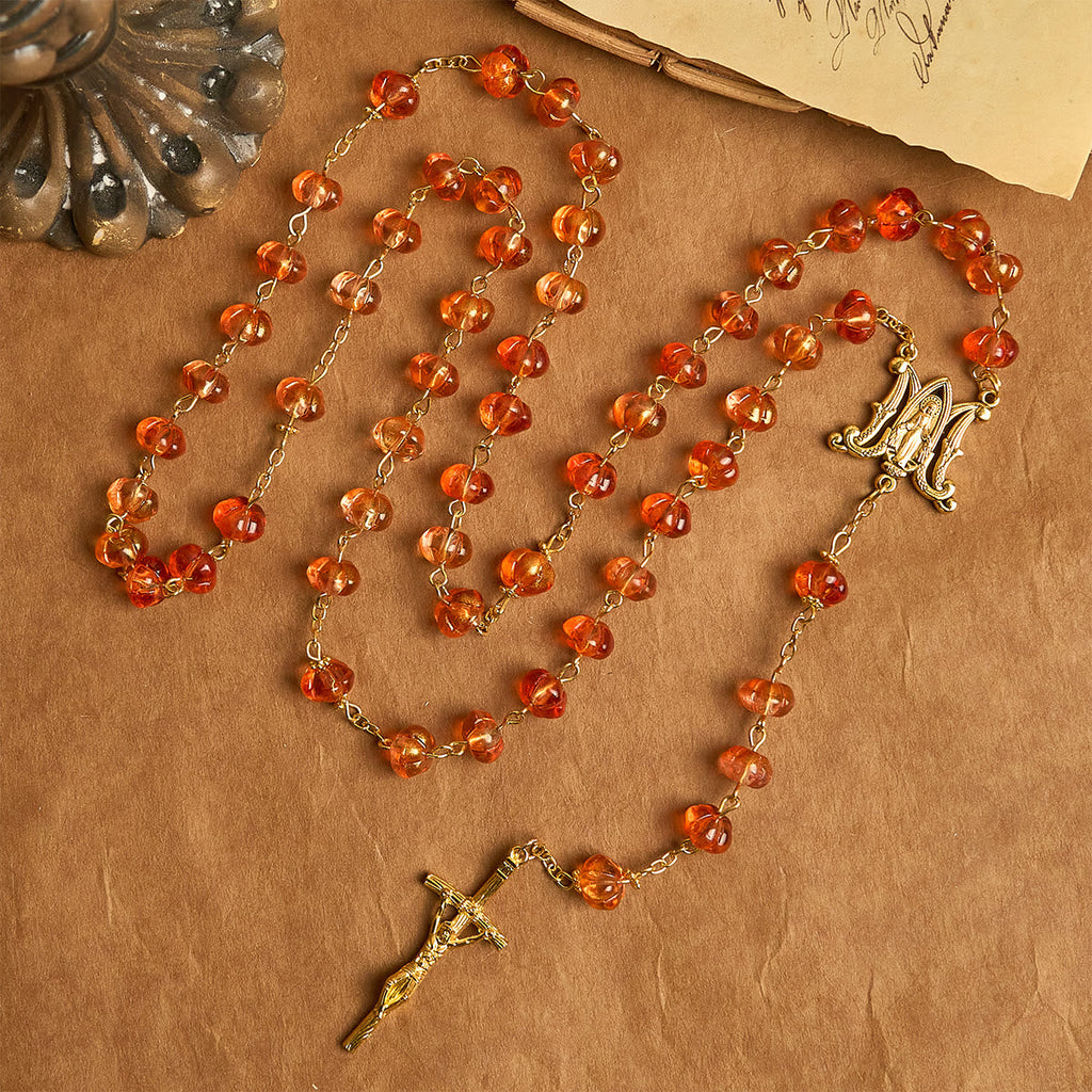 Pumpkin-Shaped Beads Rosary, Bracelet