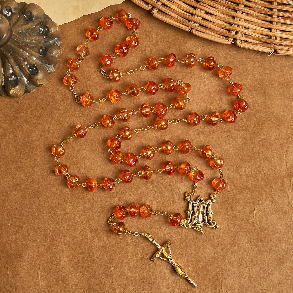 Pumpkin-Shaped Beads Rosary, Bracelet