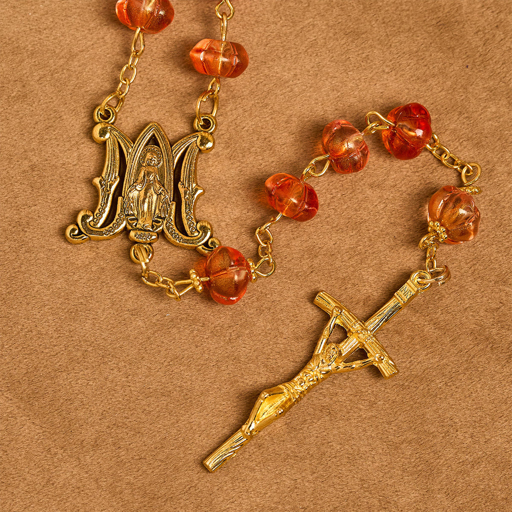 Pumpkin-Shaped Beads Rosary, Bracelet