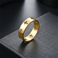 Multi-Cross Cutout Band Ring