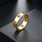 Multi-Cross Cutout Band Ring