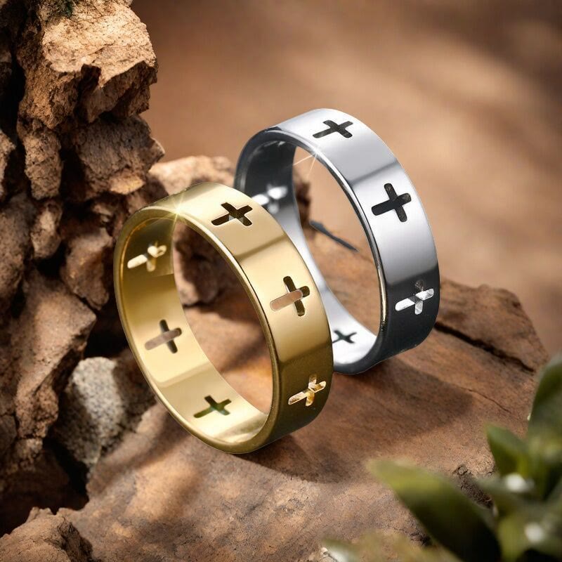 Multi-Cross Cutout Band Ring