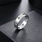 Multi-Cross Cutout Band Ring