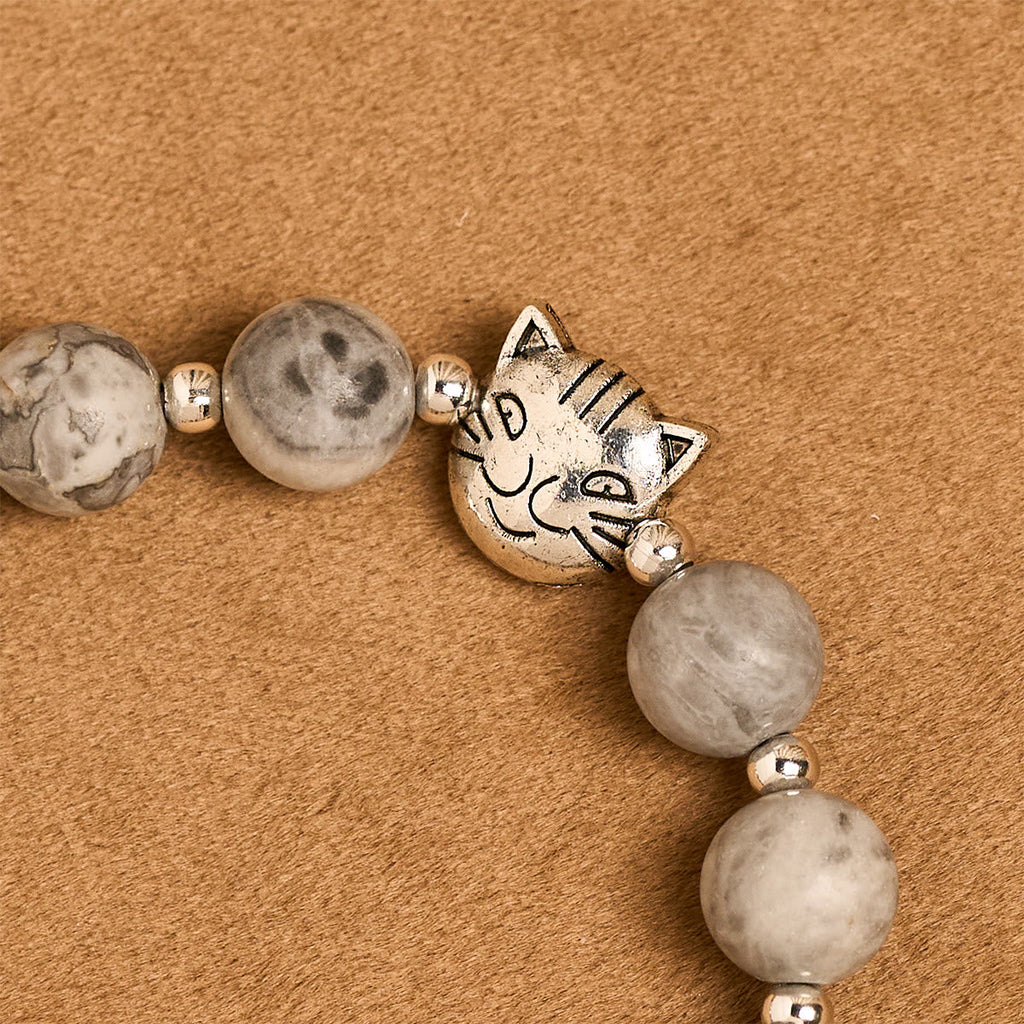 Light Grey Tabby Cat Prayer Rosary