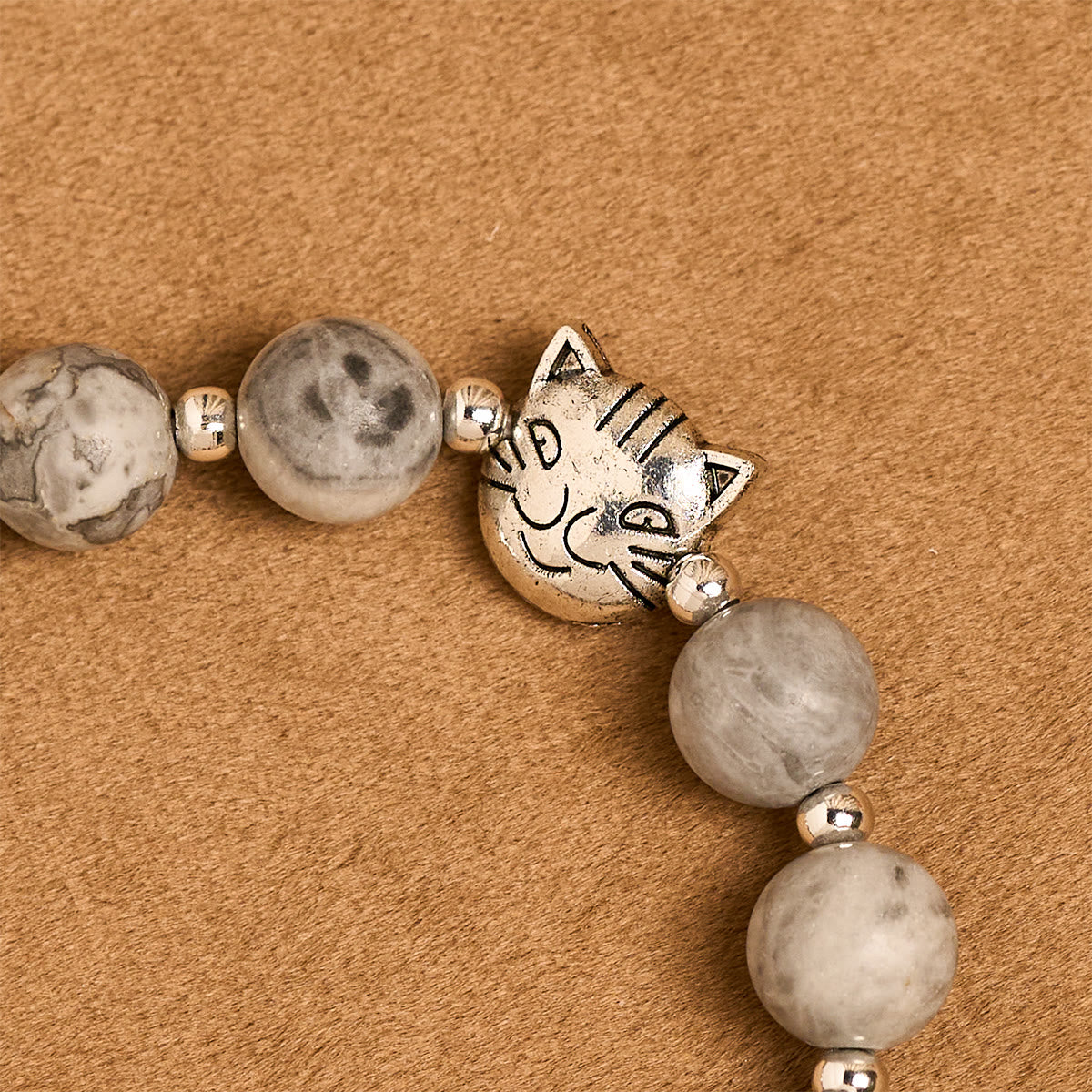 Light Grey Tabby Cat Prayer Rosary