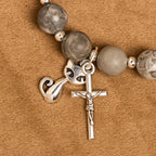 Light Grey Tabby Cat Prayer Rosary