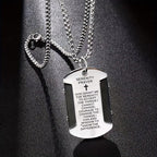 Stainless Steel Tri-Color Serenity Prayer Cross Necklace
