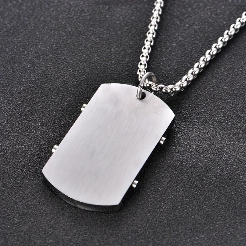 Stainless Steel Tri-Color Serenity Prayer Cross Necklace