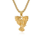 Multi-Color Streetwear-Style Angel Warrior Pendant Necklace