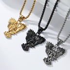 Multi-Color Streetwear-Style Angel Warrior Pendant Necklace