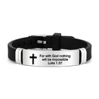 Multi-Styled Motivational Cross Bracelet with Bible Verses