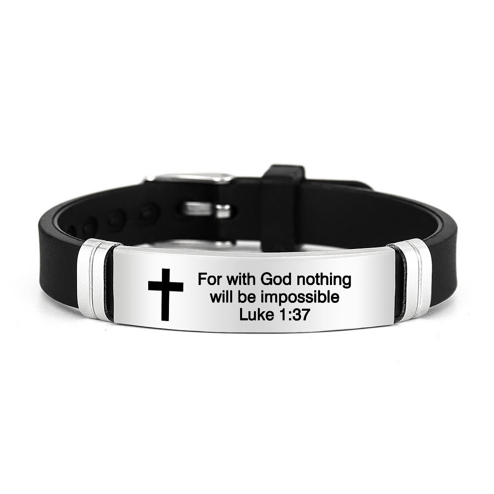 Multi-Styled Motivational Cross Bracelet with Bible Verses