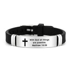 Multi-Styled Motivational Cross Bracelet with Bible Verses