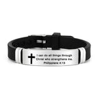 Multi-Styled Motivational Cross Bracelet with Bible Verses