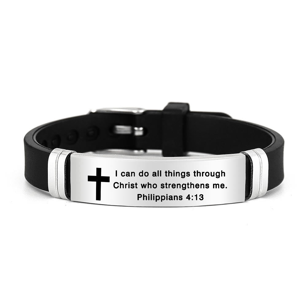 Multi-Styled Motivational Cross Bracelet with Bible Verses