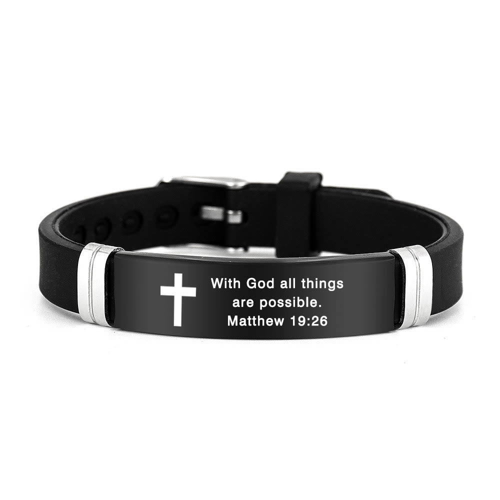 Multi-Styled Motivational Cross Bracelet with Bible Verses