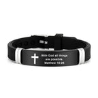 Multi-Styled Motivational Cross Bracelet with Bible Verses