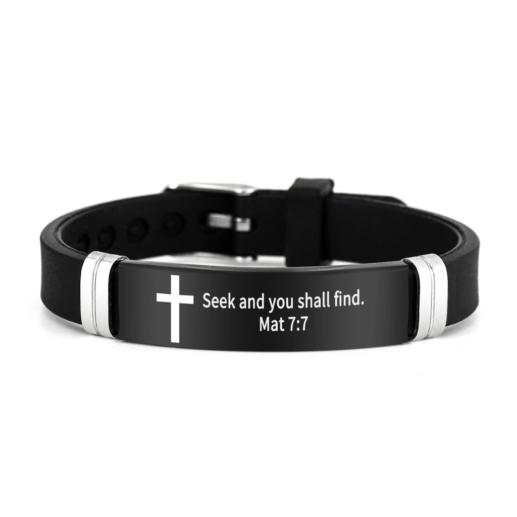 Multi-Styled Motivational Cross Bracelet with Bible Verses
