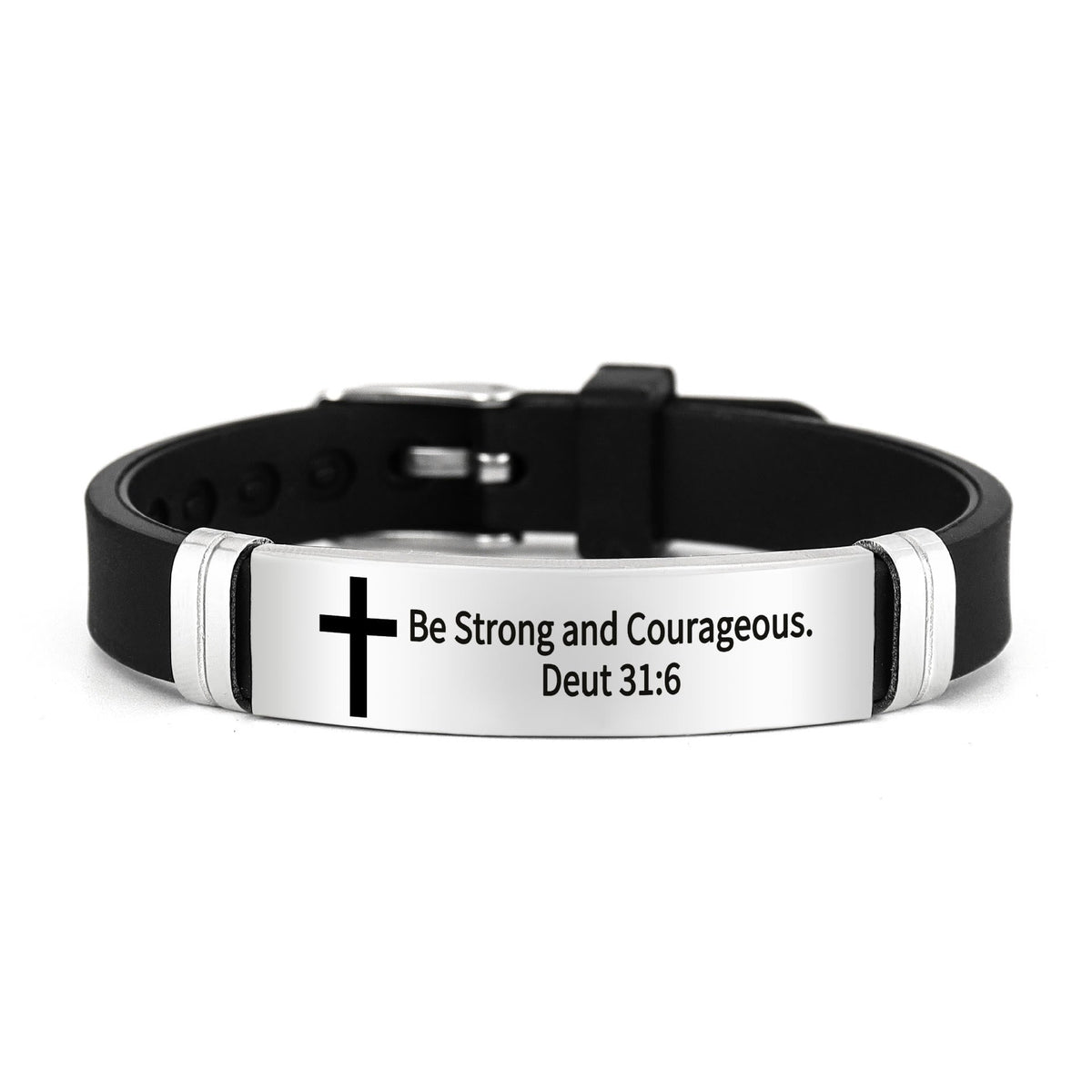 Multi-Styled Motivational Cross Bracelet with Bible Verses
