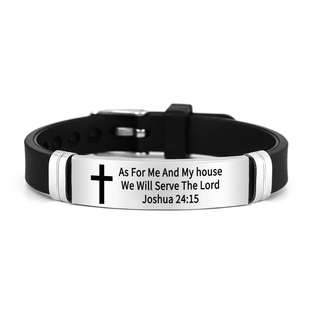 Multi-Styled Motivational Cross Bracelet with Bible Verses