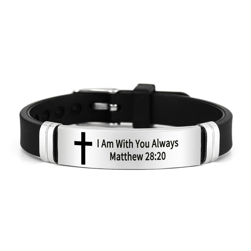 Multi-Styled Motivational Cross Bracelet with Bible Verses