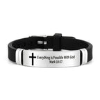 Multi-Styled Motivational Cross Bracelet with Bible Verses