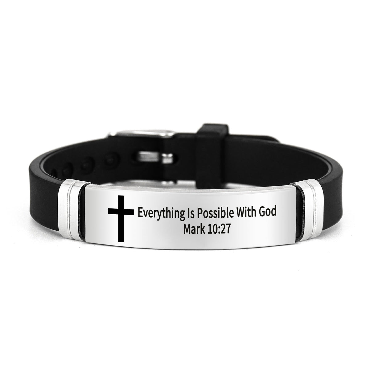 Multi-Styled Motivational Cross Bracelet with Bible Verses