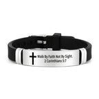 Multi-Styled Motivational Cross Bracelet with Bible Verses