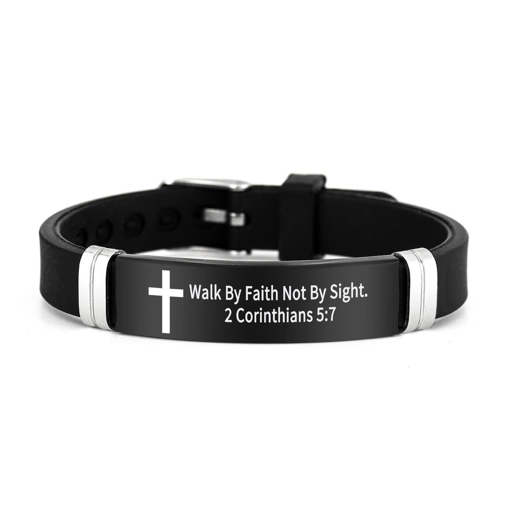 Multi-Styled Motivational Cross Bracelet with Bible Verses