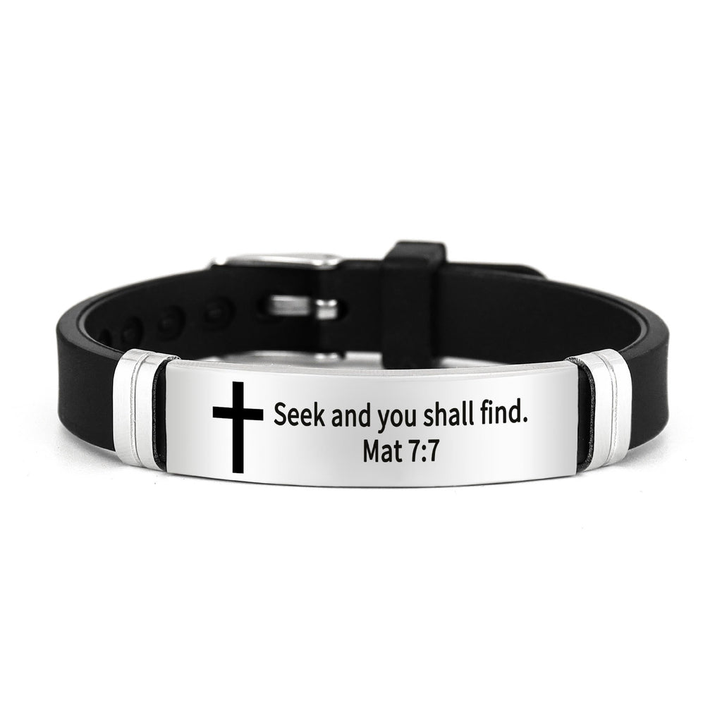 Multi-Styled Motivational Cross Bracelet with Bible Verses