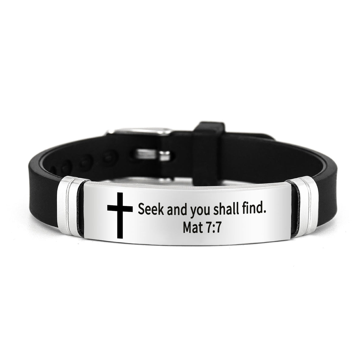 Multi-Styled Motivational Cross Bracelet with Bible Verses