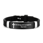 Multi-Styled Motivational Cross Bracelet with Bible Verses