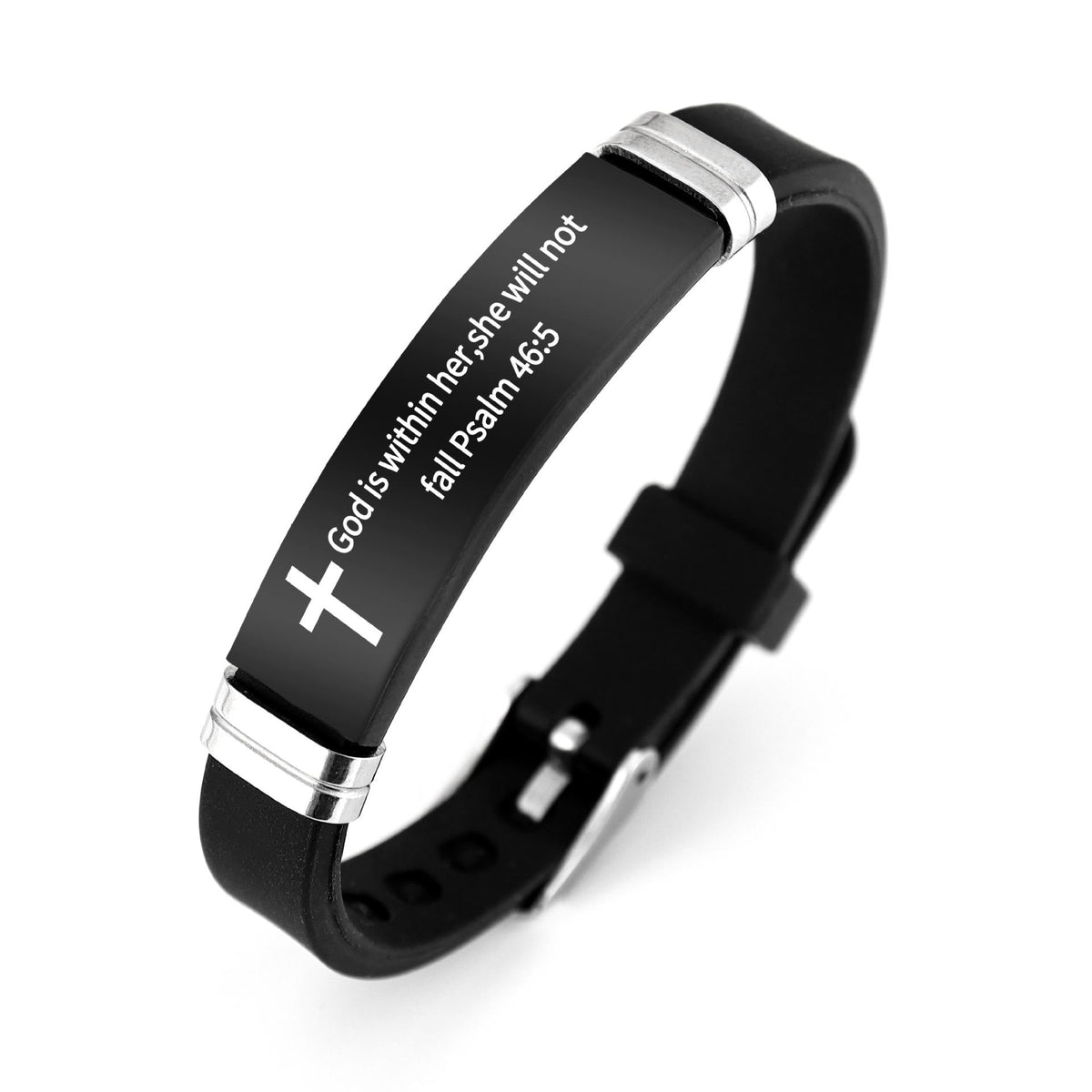 Multi-Styled Motivational Cross Bracelet with Bible Verses