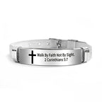 Multi-Styled Motivational Cross Bracelet with Bible Verses
