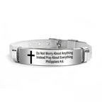 Multi-Styled Motivational Cross Bracelet with Bible Verses