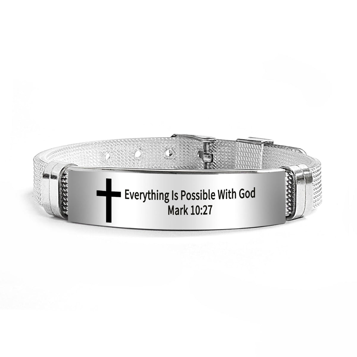 Multi-Styled Motivational Cross Bracelet with Bible Verses